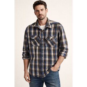 Five Brother Men's Heavyweight Flannel Shirt XL-Regular EUC